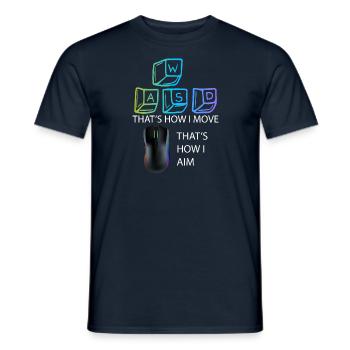 WASD Aim Gaming Gaming Video Game, PC, Computer - Men's T-Shirt - navy - Front - AI Model Male 178 light (178cm)