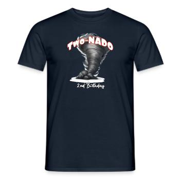 Two-nado Warning 2nd Birthday Tornado Themed Birth - Men's T-Shirt - navy - Front - AI Model Male 178 light (178cm)