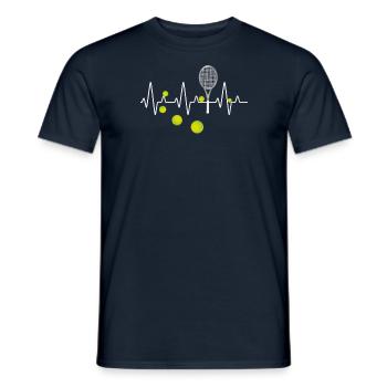 Heartbeat Tennis pour les joueurs de tennis - T-shirt homme - marine - Devant - AI Model Male 178 light (178cm)