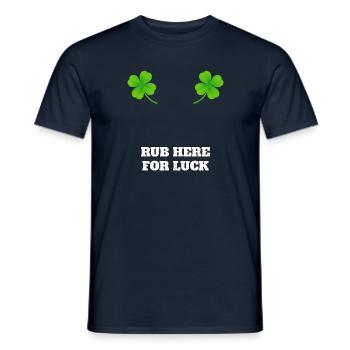 Rub here for luck - Men's T-Shirt - navy - Front - AI Model Male 178 light (178cm)