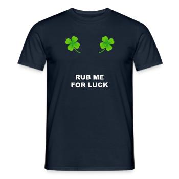 Rub me for luck - Men's T-Shirt - navy - Front - AI Model Male 178 light (178cm)