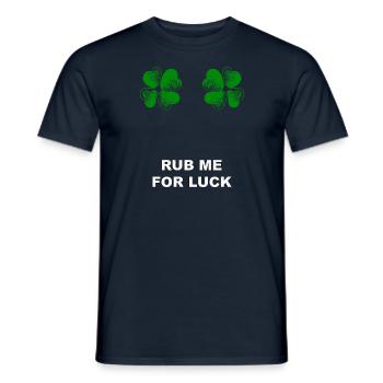 Rub me for luck - Men's T-Shirt - navy - Front - AI Model Male 178 light (178cm)