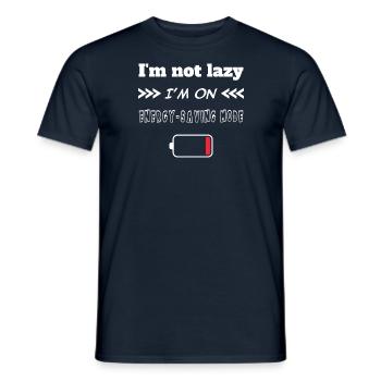 I'm not lazy I'm on energy saving mode - Men's T-Shirt - navy - Front - AI Model Male 178 light (178cm)