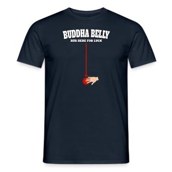 Bouddha ventre frotter ici pour avoir de la chance - T-shirt homme - marine - Devant - AI Model Male 178 light (178cm)