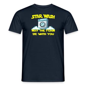 Star Wash - may the foam be with you - Männer T-Shirt - Navy - Vorne - AI Model Male 178 light (178cm)