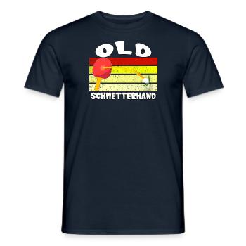 Vieux papillon main Tennis de Table Design - T-shirt homme - marine - Devant - AI Model Male 178 light (178cm)