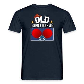 Vieux papillon main Tennis de Table Design - T-shirt homme - marine - Devant - AI Model Male 178 light (178cm)