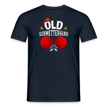 Vieux papillon main Tennis de Table Design - T-shirt homme - marine - Devant - AI Model Male 178 light (178cm)