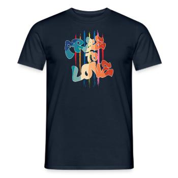 Free To Love - Men's T-Shirt - navy - Front - AI Model Male 178 light (178cm)