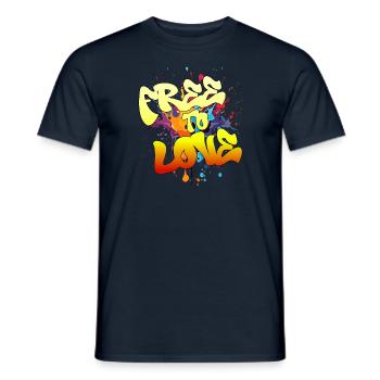 Free To Love - Men's T-Shirt - navy - Front - AI Model Male 178 light (178cm)