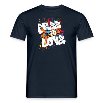 Free To Love - Men's T-Shirt - navy - Front - AI Model Male 178 light (178cm)