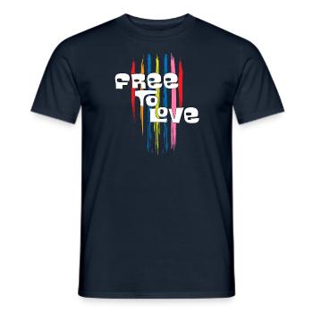 Free To Love - Men's T-Shirt - navy - Front - AI Model Male 178 light (178cm)