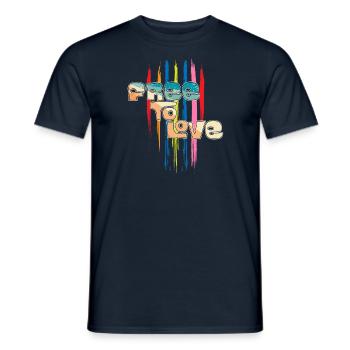 Free To Love - Men's T-Shirt - navy - Front - AI Model Male 178 light (178cm)