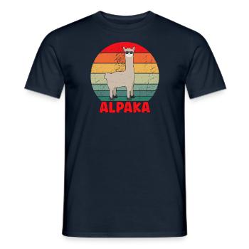 Cool Alpaca Design - Men's T-Shirt - navy - Front - AI Model Male 178 light (178cm)