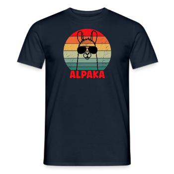 Cool Alpaca Design - Men's T-Shirt - navy - Front - AI Model Male 178 light (178cm)
