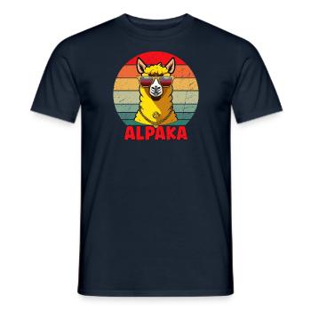 Cool Alpaca Design - Men's T-Shirt - navy - Front - AI Model Male 178 light (178cm)