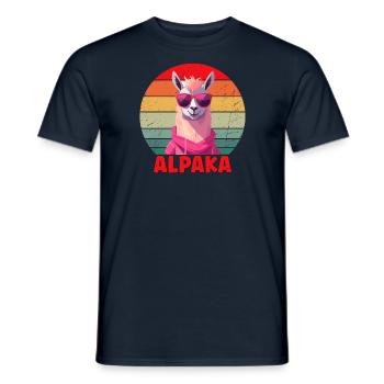 Cool Alpaca Design - Men's T-Shirt - navy - Front - AI Model Male 178 light (178cm)
