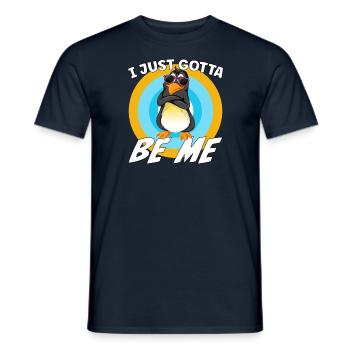 Je dois juste être moi, Pingouin - T-shirt homme - marine - Devant - AI Model Male 178 light (178cm)