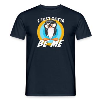 Je dois juste être moi, Pingouin - T-shirt homme - marine - Devant - AI Model Male 178 light (178cm)