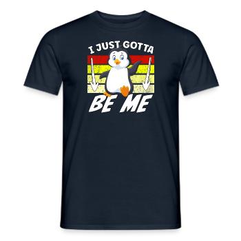 Je dois juste être moi, Pingouin - T-shirt homme - marine - Devant - AI Model Male 178 light (178cm)