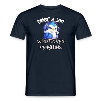 Juste un garçon qui aime les pingouins - T-shirt homme - marine - Devant - AI Model Male 178 light (178cm)