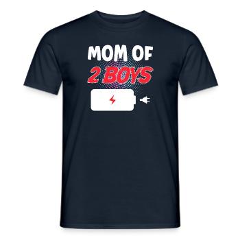 Maman de 2 garçons - T-shirt homme - marine - Devant - AI Model Male 178 light (178cm)