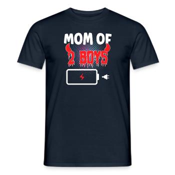 Maman de 2 garçons - T-shirt homme - marine - Devant - AI Model Male 178 light (178cm)