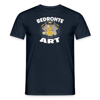 Endangered species - Internal combustion engine car design - Men's T-Shirt - navy - Front - AI Model Male 178 light (178cm)