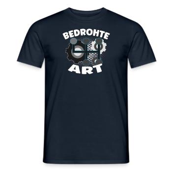 Endangered species - Internal combustion engine car design - Men's T-Shirt - navy - Front - AI Model Male 178 light (178cm)