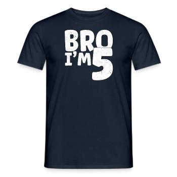 Frère, j’ai 5 ans - T-shirt homme - marine - Devant - AI Model Male 178 light (178cm)