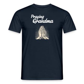 Praying Grandma - Betende Oma - Men's T-Shirt - navy - Front - AI Model Male 178 light (178cm)