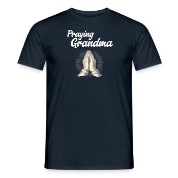 Praying Grandma - Betende Oma - Men's T-Shirt - navy - Front - AI Model Male 178 light (178cm)
