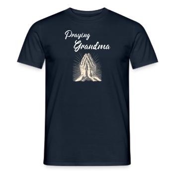 Praying Grandma - Betende Oma - Men's T-Shirt - navy - Front - AI Model Male 178 light (178cm)