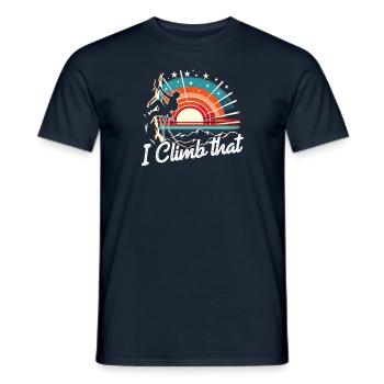 I climb that - funny climbing design - Men's T-Shirt - navy - Front - AI Model Male 178 light (178cm)
