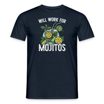 Will work for Mojitos - Men's T-Shirt - navy - Front - AI Model Male 178 light (178cm)