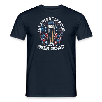 Let freedom pour let beer roar - Men's T-Shirt - navy - Front - AI Model Male 178 light (178cm)