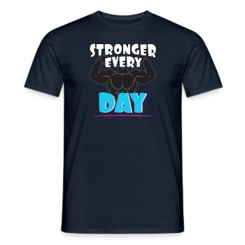 Stronger every day - Männer T-Shirt - Navy - Vorne - AI Model Male 178 light (178cm)