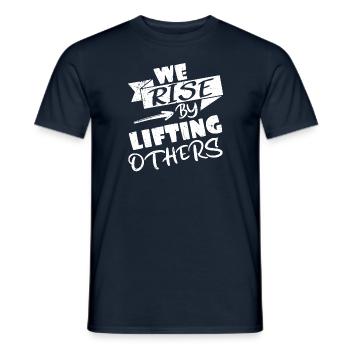 Nous nous élevons en élevant les autres - T-shirt homme - marine - Devant - AI Model Male 178 light (178cm)
