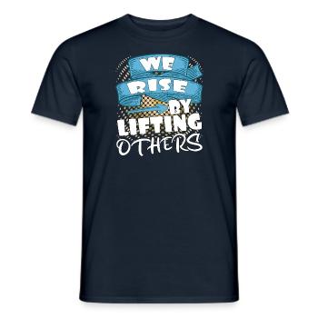 Nous nous élevons en élevant les autres - T-shirt homme - marine - Devant - AI Model Male 178 light (178cm)