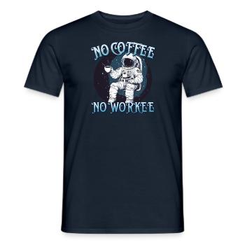 No Coffee No Workee Working Without Coffee Bean - Men's T-Shirt - navy - Front - AI Model Male 178 light (178cm)