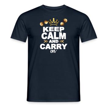 Keep calm and carry on - Männer T-Shirt - Navy - Vorne - AI Model Male 178 light (178cm)