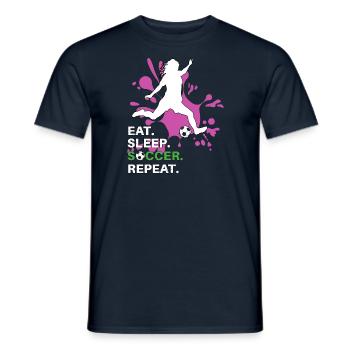 Eat Sleep Soccer Repeat - Soccer Player - Men's T-Shirt - navy - Front - AI Model Male 178 light (178cm)