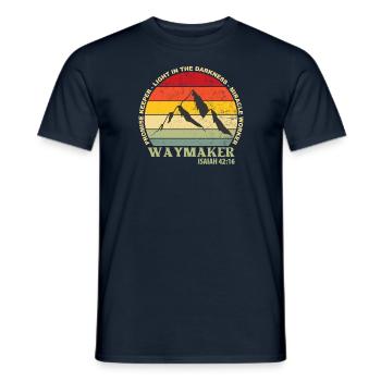 Waymaker Promise Keeper Miracle Worker Christian - Men's T-Shirt - navy - Front - AI Model Male 178 light (178cm)