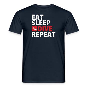 Eat Sleep Dive Repeat - Men's T-Shirt - navy - Front - AI Model Male 178 light (178cm)