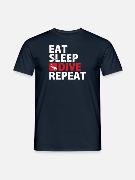 Eat Sleep Dive Repeat - Men's T-Shirt - navy