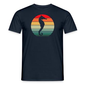 Seepferdchen Scuba Taucher Meerestiere Vintage Ges - Männer T-Shirt - Navy - Vorne - AI Model Male 178 light (178cm)
