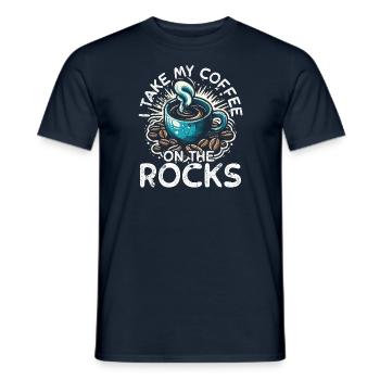 I take my coffee on the rocks - Männer T-Shirt - Navy - Vorne - AI Model Male 178 light (178cm)