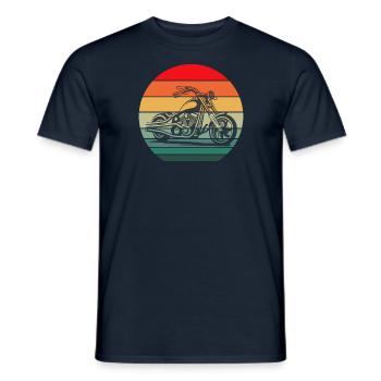 Motorcycle bike motor bike vintage retro design - Men's T-Shirt - navy - Front - AI Model Male 178 light (178cm)
