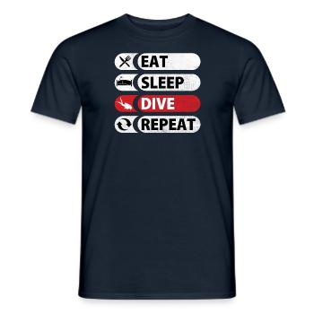 Eat Sleep Dive Repeat - Men's T-Shirt - navy - Front - AI Model Male 178 light (178cm)