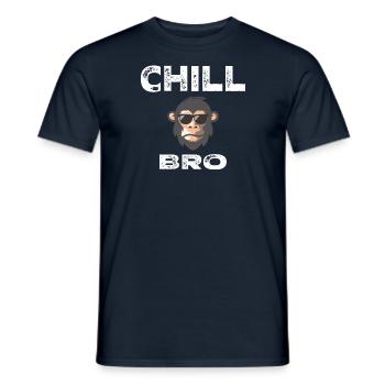 Chill Bro - Lustiger Affe mit coolem Spruch Gesche - Männer T-Shirt - Navy - Vorne - AI Model Male 178 light (178cm)